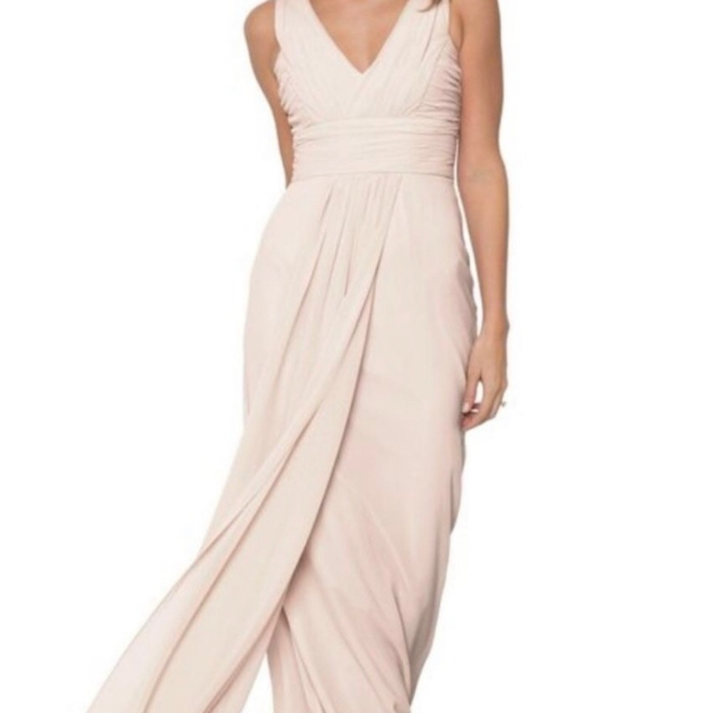 Monique Lhuillier Bridesmaids| NWT Blush Rebecca Evening Gown Size 0